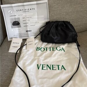Bottega Veneta Black Leather Clutch
